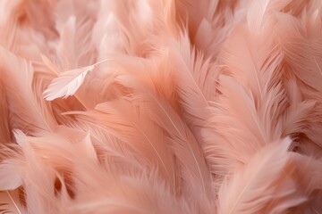 Pink feathers abstract glamor background. Generative AI