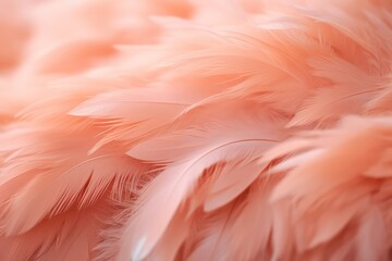Pink abstract background with fluff and feathers. Generative AI