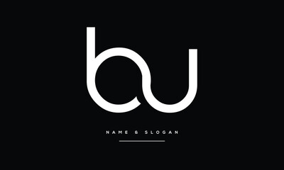 BU, UB, B, U, Abstract Letters Logo monogram