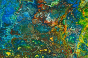Fototapeta na wymiar Color paint- acrylic fluid art. Exotic marble texture- abstract background