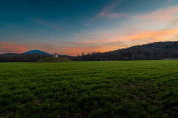 sunset over the field