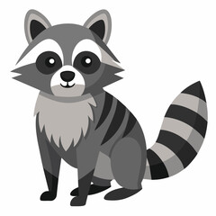 Fototapeta premium Raccoon, beast, pet, cartoon, pretty, cute, draw, vector, illustration