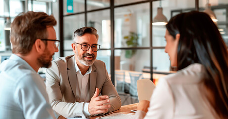 Diverse Executive Team in Corporate Strategy Meeting. A team of diverse professional executives collaborates on corporate management and strategy in a modern office meeting.