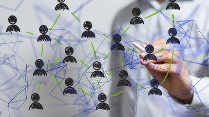 Abstract network of physical devices on the Internet using a network connection with statistics...