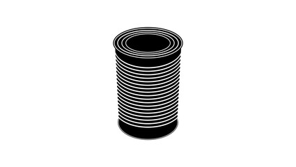 Tin can, black isolated silhouette