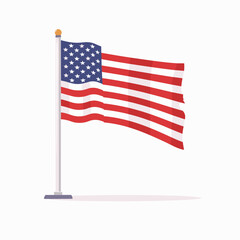 Fototapeta premium American Flag Waving Proudly