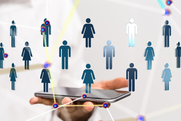 Global network. Blockchain. 3D illustration. Neural networks and artificial intelligence. Abstract