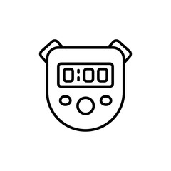 Timer outline icons, minimalist vector illustration ,simple transparent graphic element .Isolated on white background