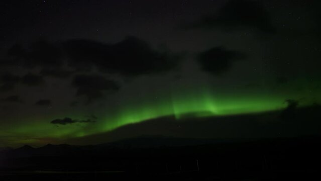 Northern lights filmed in Iceland
