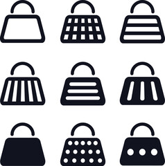 Shopping cart set of icons for website vector