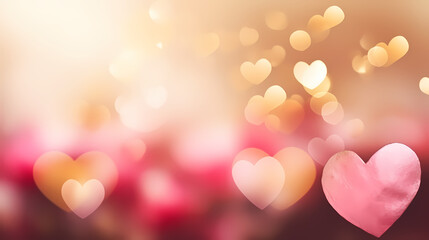 Abstract heart background with bokeh