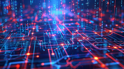 An intricate backdrop background of interconnected digital pathways and circuits