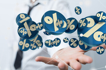 sale digital percent in hand.