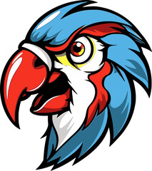Detailed Macaw Head Drawing Feathery Macaw Head Vector
