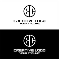 creative letter logo bc desain vektor
