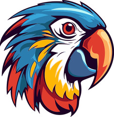 Whimsical Macaw Head Design Detailed Macaw Head Drawing