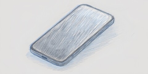 Pencil drawing of a smartphone