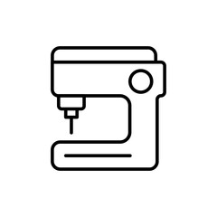 Sewing machine outline icons, minimalist vector illustration ,simple transparent graphic element .Isolated on white background