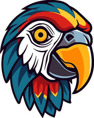 Avian Beauty Macaw Head Design Saturated Splendor Macaw Head Vector