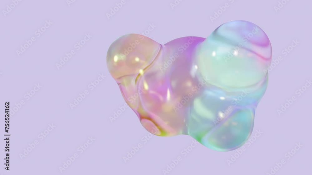 Poster morphing liquid blobs in a metaball animation. background of 3d abstract colorful metaballs. in ultr