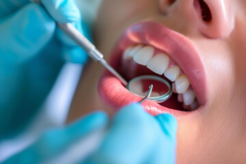 A person receives a thorough dental cleaning from their dental hygienist, who carefully removes plaque and tartar while providing helpful tips for maintaining oral hygiene at home. Generative AI
