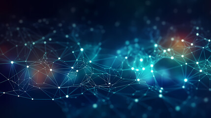 Network connection abstract technology, abstract connection lines coming together