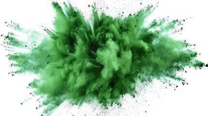 Fototapeta na wymiar Green powder explosion artistic backdrop for creative design