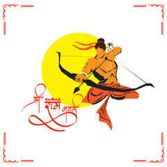 Vector illustration of Happy Rama Navami social media feed template