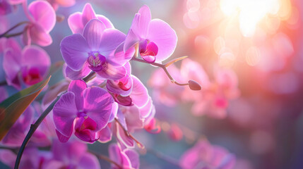 Purple orchid flowers blooming