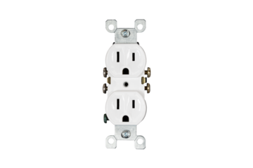 White three prong electric outlet no background png