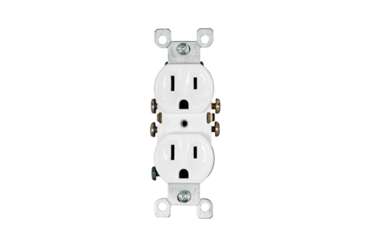 White three prong electric outlet no background png