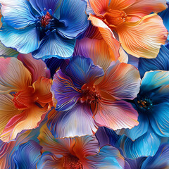 Fluid abstract expressionism, blooming flowers, Aesthetics colorful floral inspirational tenderness illustration, oil paint, Wall decorative photo, Generated AI.