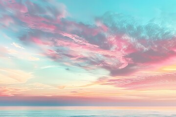 Sunset Sea Sky: A vibrant, serene scene of the sun dipping below the horizon, casting hues of orange and blue across the sky and reflecting off the tranquil waters of the sea
