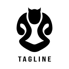 gymnastic monogram black and white logo design