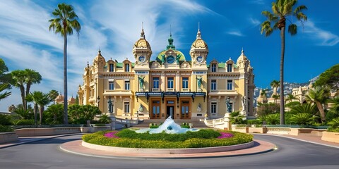 Fototapeta na wymiar Iconic Monte Carlo casino beckons with opulent grandeur and stylish allure. Concept Monte Carlo Casino, Opulent Grandeur, Stylish Allure, Iconic Landmark