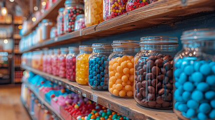 Fototapeta na wymiar Candy Shop. Tasty Snacks and Sweets