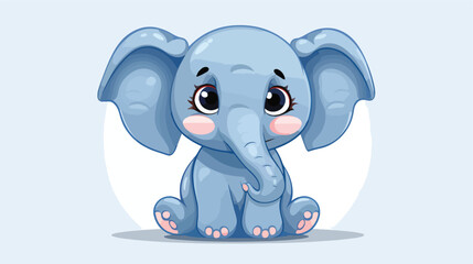 Cute elephant with funny expression. Animal vector