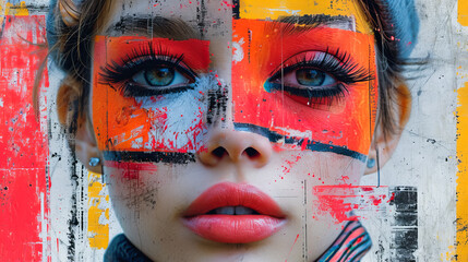 Abstract Portrait Collage. Modern Design