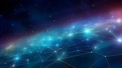 High tech technical geometry and connection system background with digital data abstract