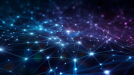 High tech technical geometry and connection system background with digital data abstract