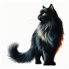 black cat isolated on white