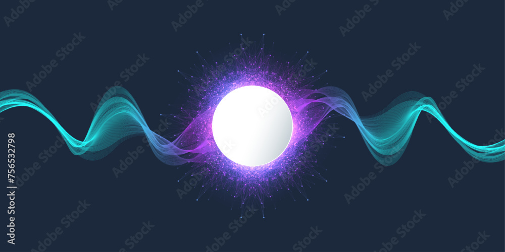 Poster Handmade Abstract Technology Template. Digital Design Element For Internet Technology. Vector Illustration With Space For Header, Web Banner, Website, Presentation
