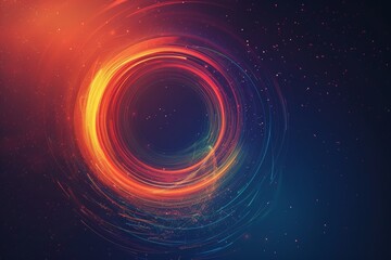 Colorful HUD Circle interface line abstract futuristic technology background. Generative AI