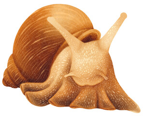 Snail watercolor illustration