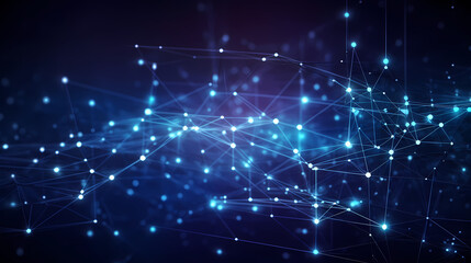 Obraz premium High tech technical geometry and connection system background with digital data abstract