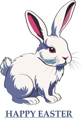 Easter greeting card background with cute rabbit