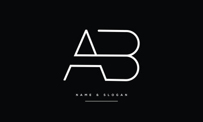 AB, BA, A, B, Abstract Letters Logo monogram