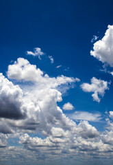 Naklejka premium Abstract background of beautiful white clouds with blue sky in Brazil