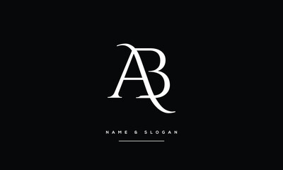 AB, BA, A, B, Abstract Letters Logo monogram