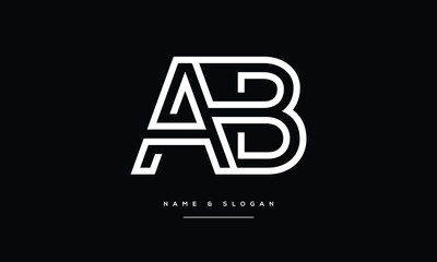 AB, BA, A, B, Abstract Letters Logo monogram